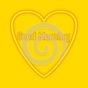 3d rendering good morning text isolated on yellow 1