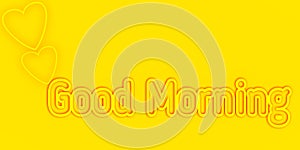 3d rendering Good morning text isolated on yellow