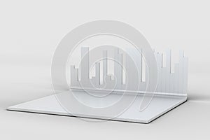 3d rendering, graph chart background, business graph