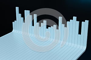 3d rendering, graph chart background, business graph