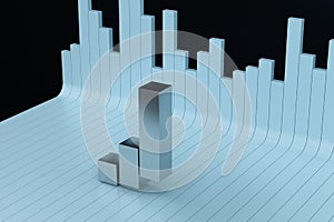 3d rendering, graph chart background, business graph