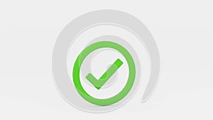 3D rendering green check circle