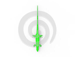 3d rendering of a green lizard isolated in white studio background