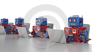 Robot with notebook computer