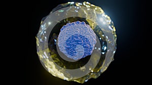 3d rendering of a group of scattered stem cells,