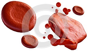 3d rendering of Hemolysis isolated on the white background photo