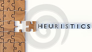 3d rendering of Heuristics and jigsaw pieces photo