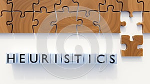 3d rendering of Heuristics and jigsaw pieces photo