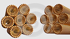 3d rendering of hexagonal lipid phase isolated on the background photo