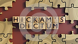 3D rendering of Hickam\'s dictum and jigsaw puzzle photo