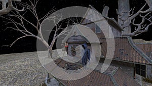 3D rendering of the house in the forest