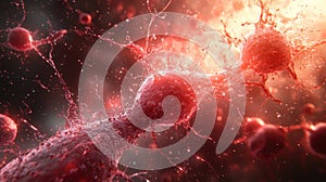 3d rendering of Human cell or Embryonic stem cell microscope background