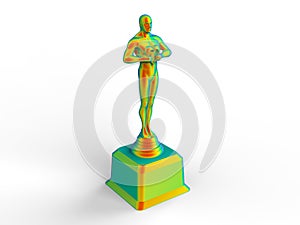3D rendering - human rainbow colored award/trophy