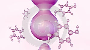 3d rendering of Hydroquinone molecules