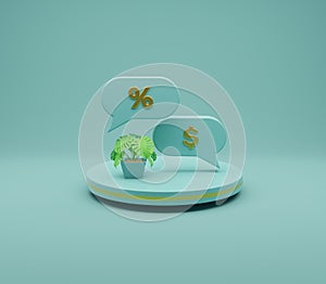 3D rendering icon set dollar bubble isolated 3d render illustration