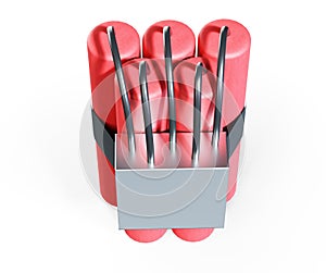 3D Rendering of ignited timebomb