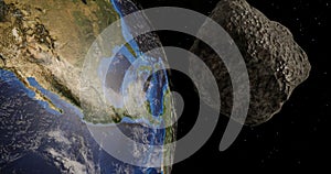 Big meteorite approaching the earth