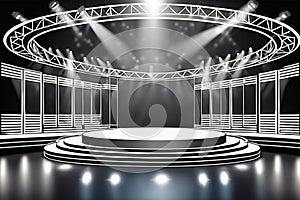 3d rendering illustration Concert stage festival empty space party Background AI generated