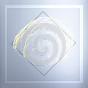 3D rendering. Illustration, graphic brighty brain with light elements