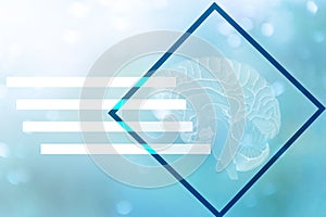 3D rendering. Illustration, graphic brighty brain with light elements