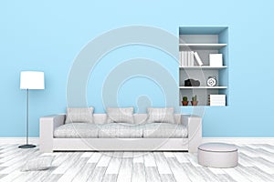 3D Rendering : illustration of Modern living-room interior