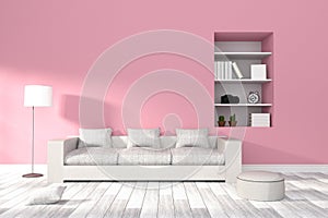 3D Rendering : illustration of Modern living-room interior