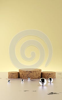 3D rendering image empty space podium display for product mockup