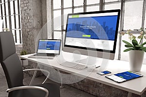 industrial office mockup responsive website design photo