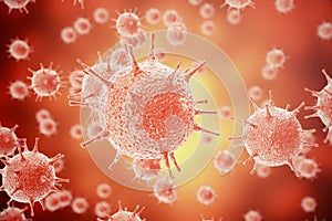 3d rendering of Influenza Virus H1N1. Swine Flu, infect organism, viral disease epidemic