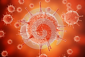 3d rendering of Influenza Virus H1N1. Swine Flu, infect organism, viral disease epidemic photo