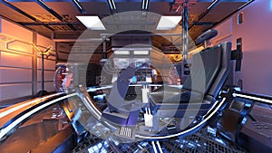 3D rendering of Inside the spaceship