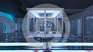 3D rendering of Inside the spaceship