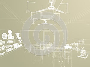 3d rendering of  kindergarten class