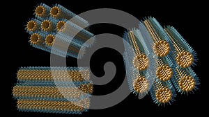 3d rendering of inverse hexagonal phase. photo