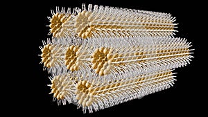 3d rendering of inverse hexagonal phase. photo
