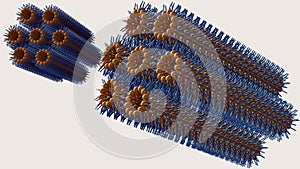 3d rendering of inverse hexagonal phase. photo