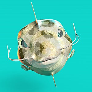 3d-illustration of an isolated colorful alien fantasy fish creature