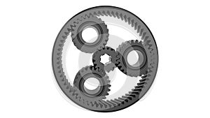 3D rendering - isolated epicyclic gear assembly