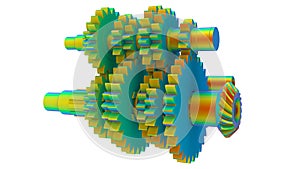 3D rendering - isolated gears finite element analysis photo