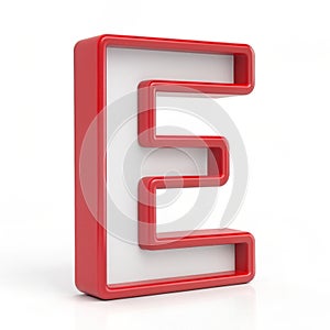 3D Alphabet Letter E isolated on white background photo