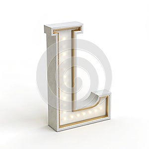 3D Alphabet Letter L isolated on white background photo