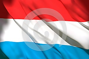 3d rendering of Luxembourg flag