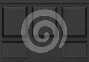 3d rendering. luxury classical black wood square pattern wall background