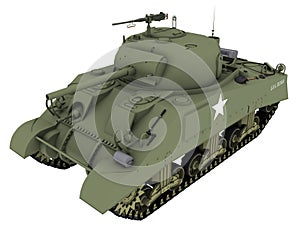 3d Rendering of a M4A4 Sherman Tank photo