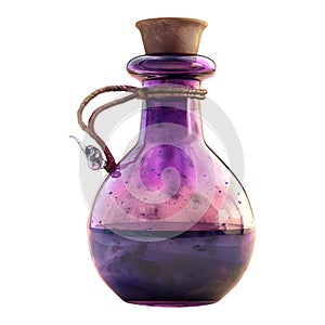 3D Rendering of a Magic Potion Bottle Transparent Background - Ai Generated