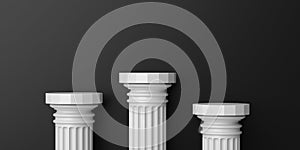 3d rendering marble columns podium