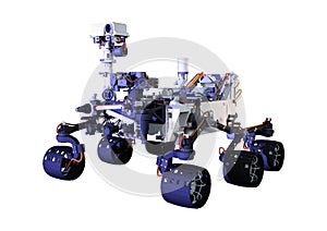 3D Rendering Mars Rover on White