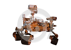 3D Rendering Mars Rover on White