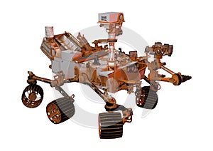 3D Rendering Mars Rover on White