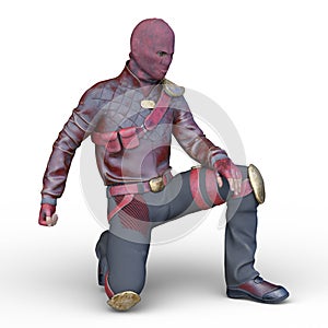 3D rendering of a masked soldier